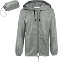 COOFANDY Mens Packable Rain Jacket Lightweight Waterproof Raincoat with Hood Outdoor Rain Gear Travel Hiking Cycling