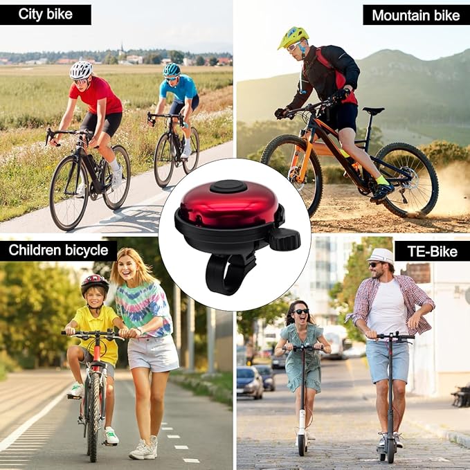Classic Bike Bell for Adults, Aluminum Bicycle Bell, Loud Crisp Clear Sound Bicycle Horn Bike Accessories for Adult Bikes, Easy Installation, Use for Mountain Road and Commuter Safety