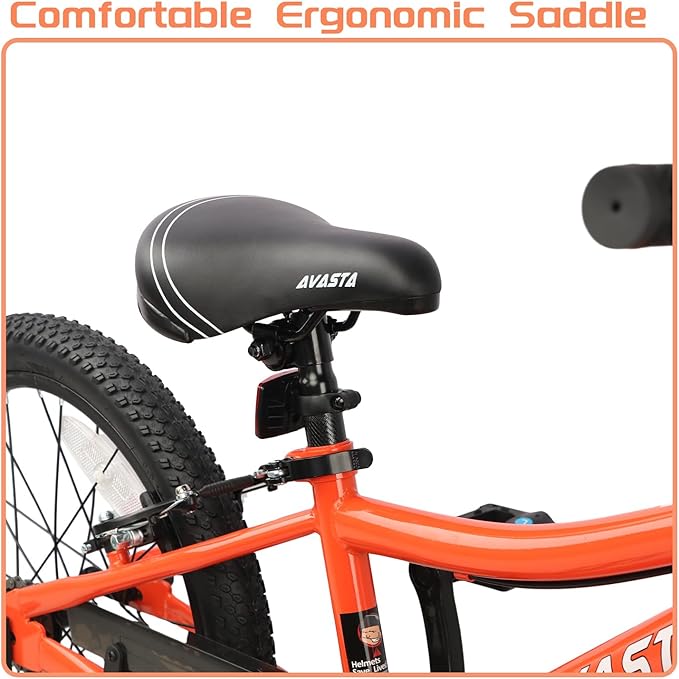 AVASTA Bilbo 18 20 24 Inch Kids Bike for Boys Girls 5-14 Years Old, Retro Style High Carbon Steel Bicycle with Adjustable Handlebars and Seat, Dual V-Brakes, Kickstand, Multiple Colors