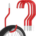 5-Pack Red Garage Bike Rack Heavy Duty Hooks for Wall Mount and Screw in Ceiling Hook for Hanging Bicycle Storage