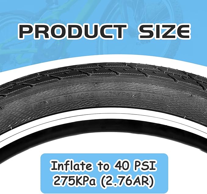 ZUKKA 20 x 2.35 Bike Tire 1/2 Pack 20 inch x 2.35 BMX Bike Tire Folding Replacement Tire for MTB Mountain Bike, BMX Bicycle Commuter Bike