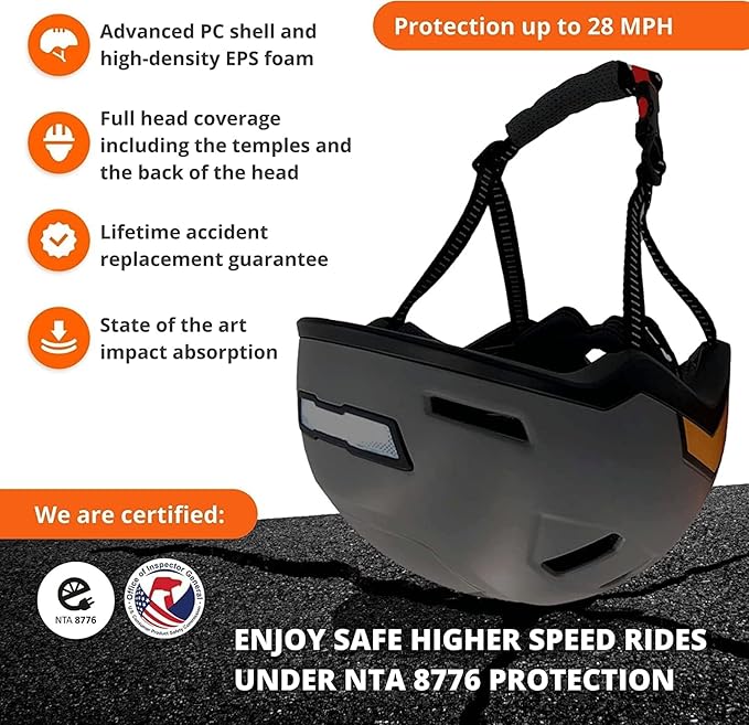 XNITO Bike Helmet with LED Lights - Urban Bicycle Helmet for Adults, Men & Women - CPSC & NTA-8776 Dual Certified - Class 3 E-Bikes, Scooters, Onewheel, Commuter, Mountain