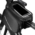 Portable Bag Bike, Waterproof Touchscreen Phone Holder, 8 Inches Road Bike Top Tube Pouch with Zipper, Polyester Cycling Storage with Reflective Strips, Electric Scooter Gear Organizer Easy Access