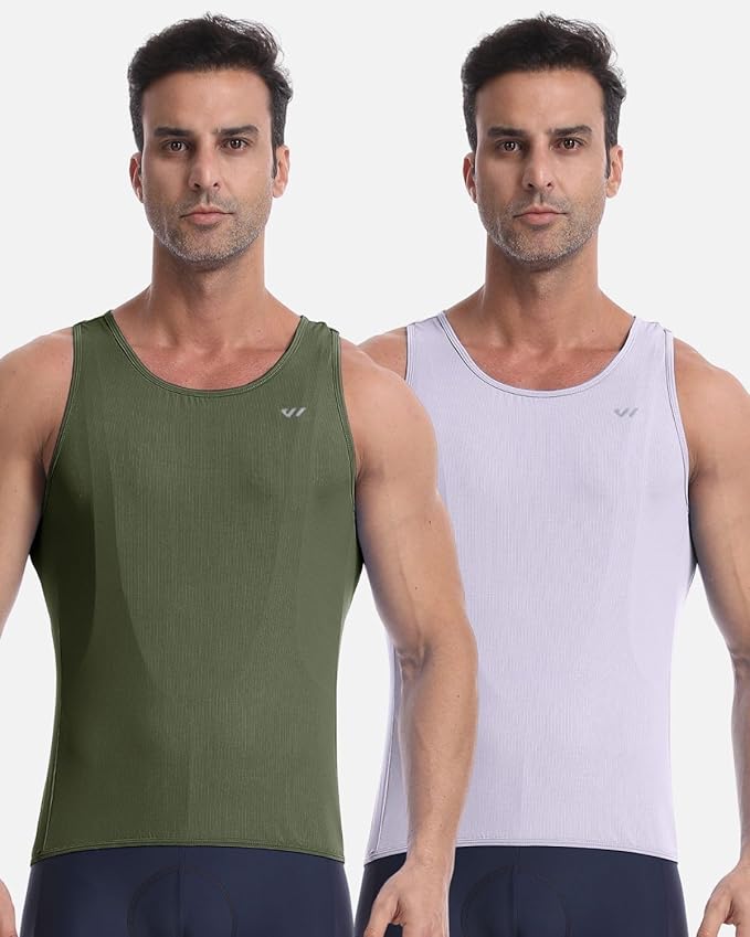 Lo.gas Sleeveless Cycling Jersey Men, Biking Base Layer Breathable and Lightweight with Back Pocket Sports Vest