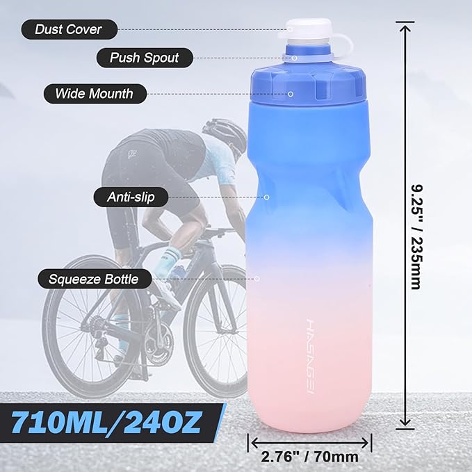 Bicycle Water Bottle Holder with 24 Oz Bottle, Durable Leak-Proof Non-Slip Design, Lightweight & Universal Fit for Mountain/Road Cycling Accessories