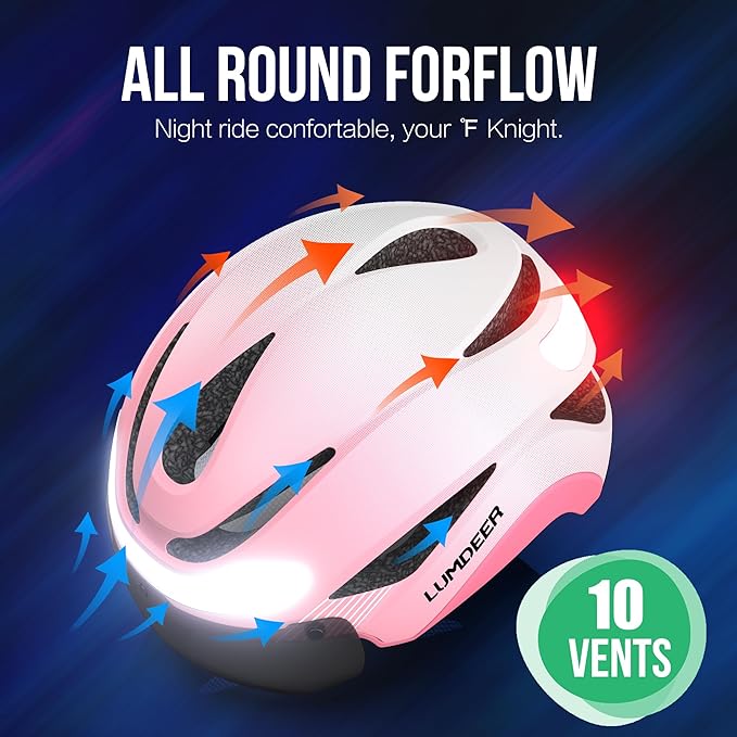 LUMDEER DARKNIGHT Bike Helmet - LED Turn Signals Front & Rear Light Rechargeable, Visor, Goggles for Ebike,Scooter Commuting, Adjustable Bicycle Helmets for Adults Men Women