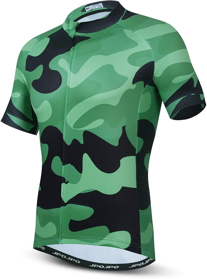 JPOJPO Men's Cycling Jersey Short Sleeved Mountain Bicycle Jerseys Breathable T- Shirt Tops S-3XL