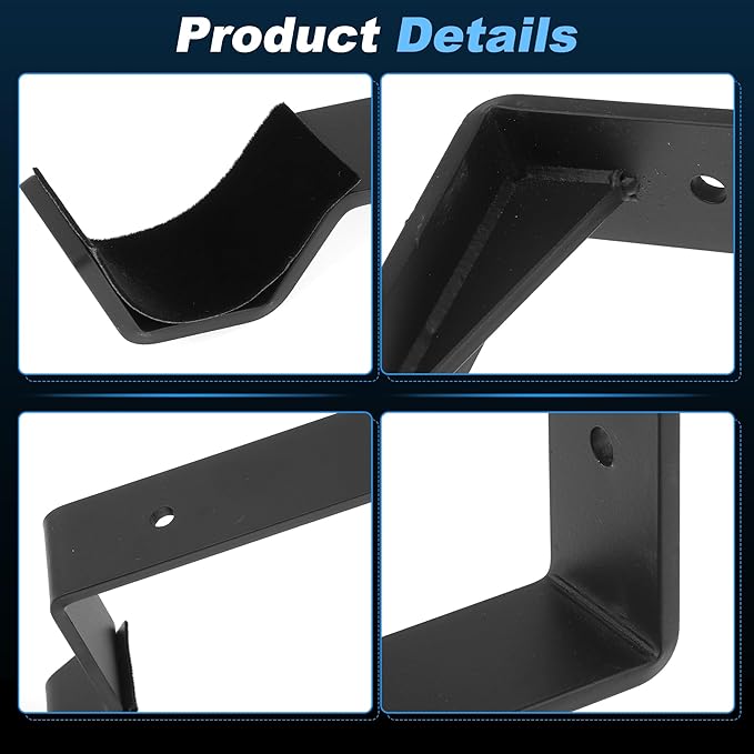 2 PCS Bike Wheel Rack Wall Mount, Carbon Steel Bicycle Wheel Holder Wall Mount for Garage Indoor Outdoor, Vertical Bike Tire Hanger Double Bicycle Tire Hook, with Screws Paddings