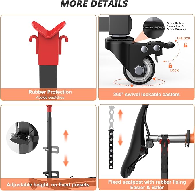 Vertical Bike Stand,Freestanding Space-Saving Bike Rack with Adjustable Height for Wheels Sizes up to 29”,Indoor Bike Storage Rack for Garage & Apartment, Upright Bicycle Floor Holder for MTB Road Bike