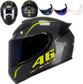 Full Face Motorcycle Helmet Racing Motocross Helmets with Pinlock Compatible Clear&Tinted Visors DOT Model Approved Street Bike Helmet