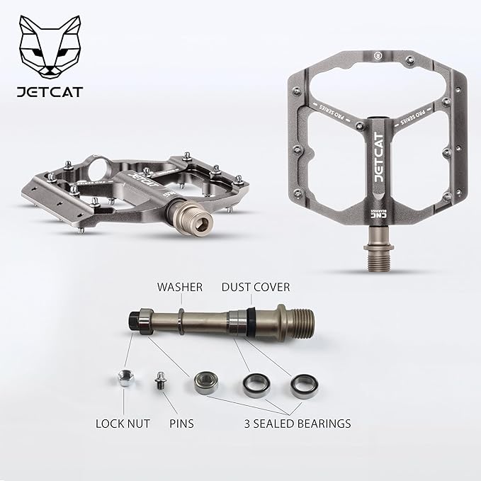Mountain Bike Pedals Flat - MTB Pedals Flat, Bicycle Pedals, Road Bike Pedals, BMX Pedals, for BMX MTN Road Gravel EBike, Specialized Parts, Adults, Aluminum Metal Stamp 9/16"