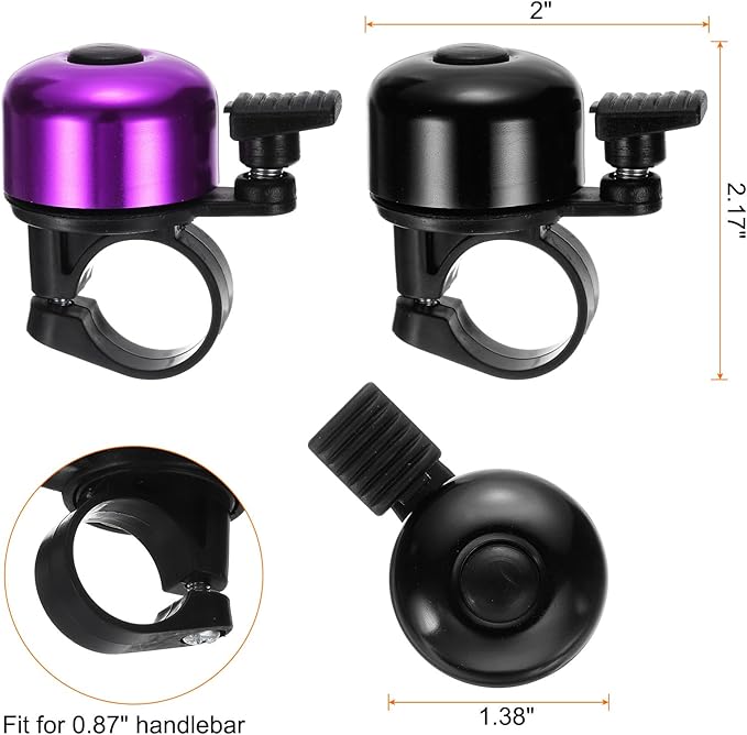 HARFINGTON Bike Bell Mini Bicycle Bell with Loud Crisp Clear Sound Bike Ring Bell Aluminum Bike Accessories