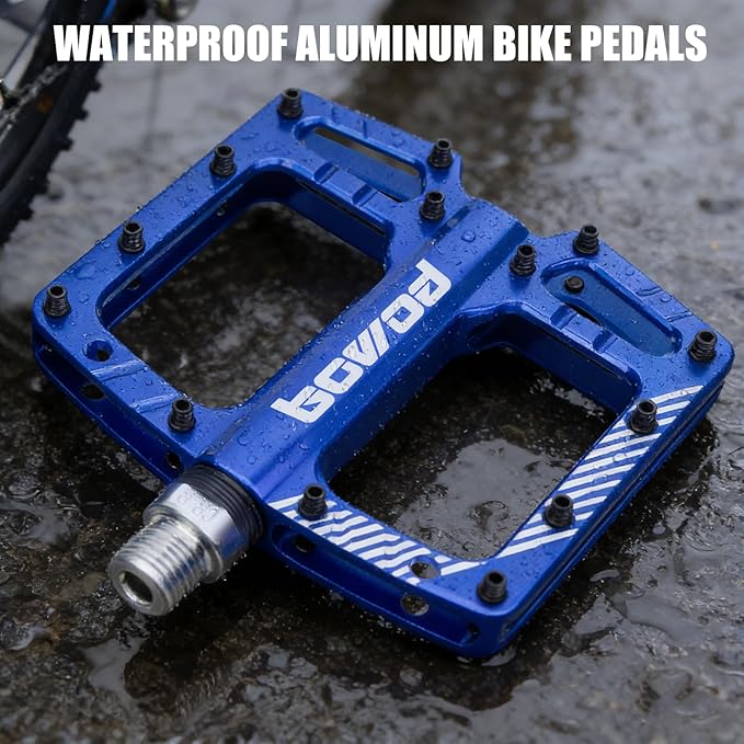 Bike Pedals 9/16" Lightweight Non-Slip Bicycle Platform Pedals - Fits Most Adult Bikes & Mountain Bikes &MTB, Road Bikes and Slip-Resistant Design