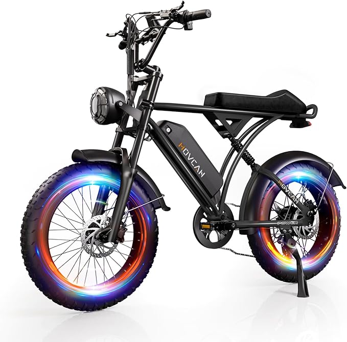 Movcan V60/V60 Pro Electric Bike, 48V 15.6/18.2Ah Removable Battery 20” Fat Tire Electric Bike, 1000/1500W Motor 30/33MPH Top Speed Electric Motorcycle, for Commute/Offroad/School/Rain/Snow Riding.