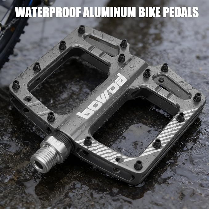 Bike Pedals 9/16" Lightweight Non-Slip Bicycle Platform Pedals - Fits Most Adult Bikes & Mountain Bikes &MTB, Road Bikes and Slip-Resistant Design