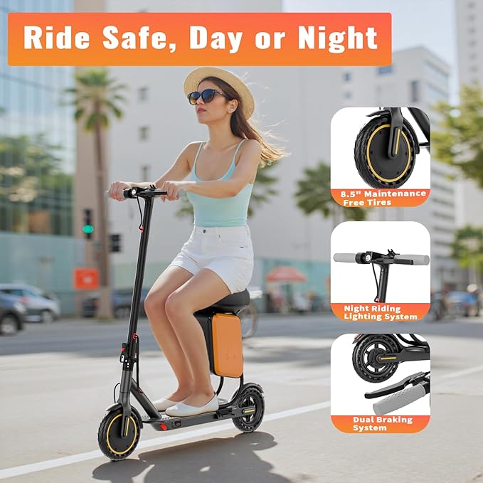 8.5" E Scooter for Adults 19/22 MPH 350/500W Motor 187.2/288.6/441WH Battery, Motorized Scooter Up to 22 Miles Range, Foldable Bearing 265 LBS/APP Control