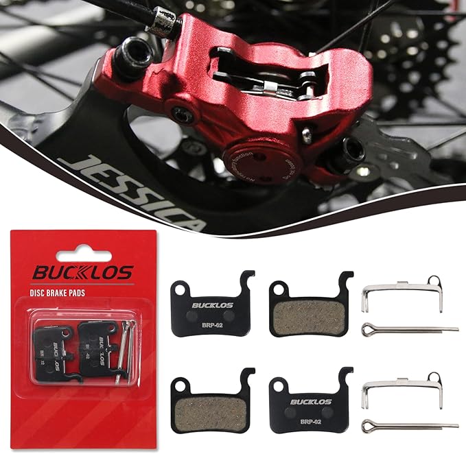 BUCKLOS Bike Disc Brake Pads - Bicycle Disk Brake Pads for Zoom/Shimano Deore XT XTR LX SLX Hone Alfine Saint for Ebike/Mountain Bike/Electric Bike/Road/Scooter