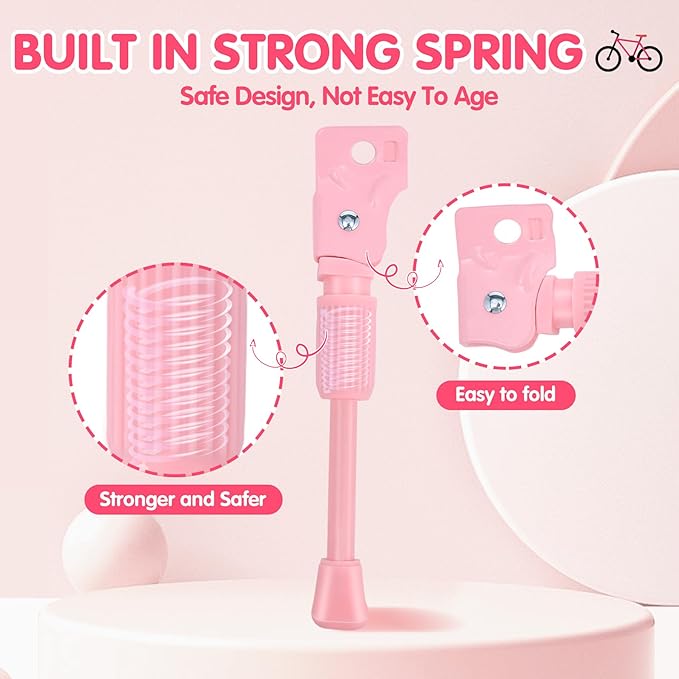LEICHTEN Kickstand for Kids Bike, Kids Bike Kickstand for 12/14/16/18/20 Inch Wheel Children's Bicycle Single-Side Kick Stand Rear Mount Bikes Support Racks for Girls and Boys Bike, Non-adjustable