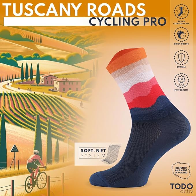 TODO PRO Cycling Socks - Breathable Bike Socks for Men and Women