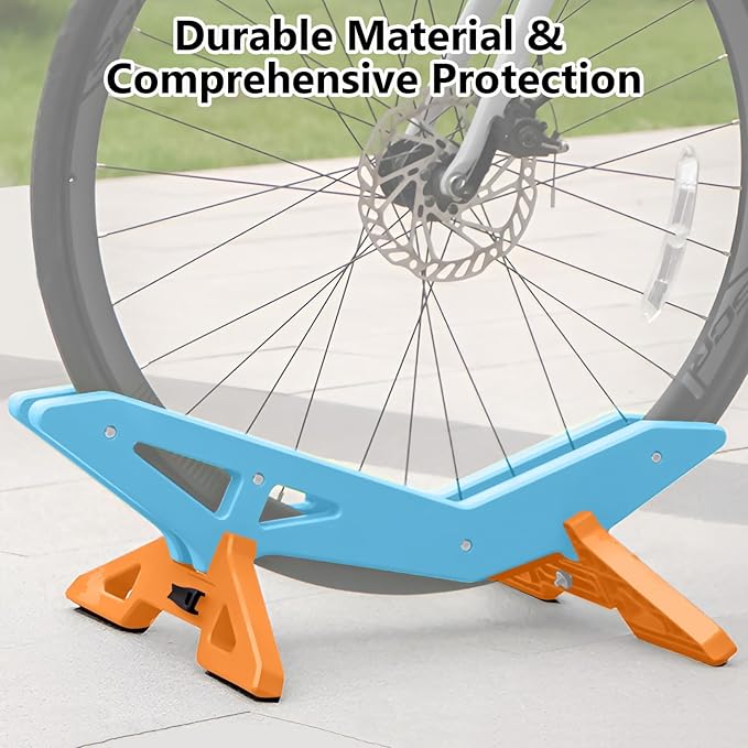 Adjustable Bike Floor Stand for 16"–29" Mountain & Road Bicycles, Foldable and Portable, Ideal for Indoor & Outdoor Garage Storage (Blue)