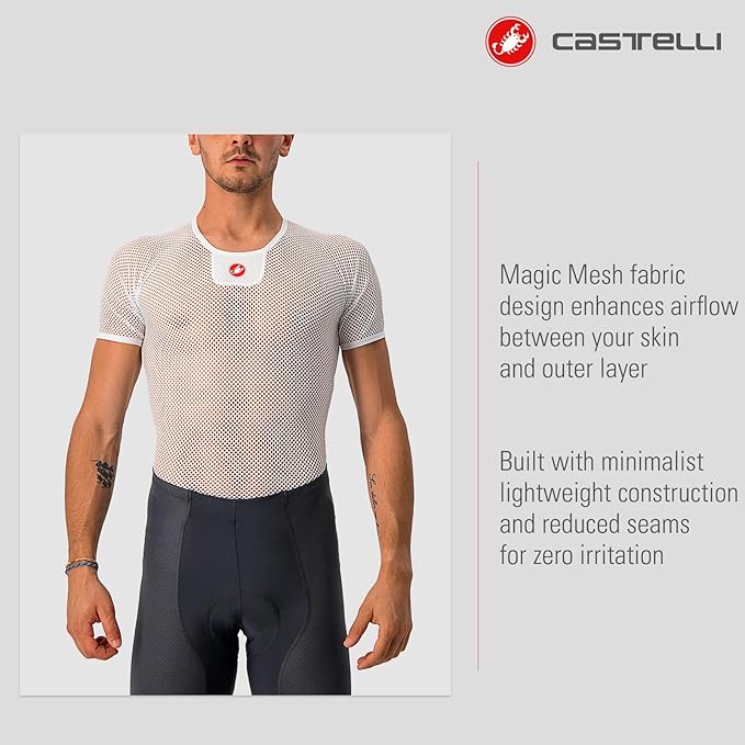 CASTELLI Men’s Core Mesh 3 Short Sleeve, Ultra-Lightweight Moisture-Wicking Base Layer for Hot-Weather Road Cycling