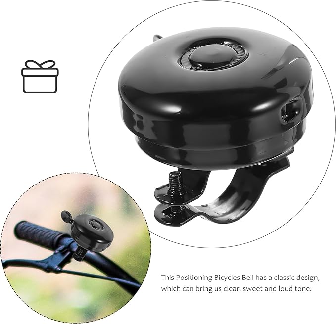 ABOOFAN 2pcs Vintage Bicycle Bell Black Retro Ringing Bike Bells for Cycling Safety and Location Practical Anti-Loss Suitable for Adult Mountain and Road Bikes
