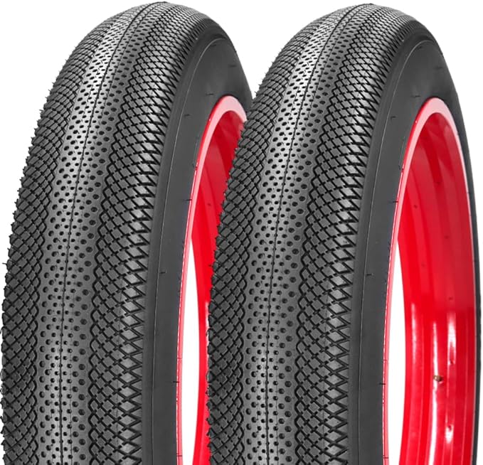 SIMEIQI 2 Pack 20"/26"X4.0" E-Bike Fat Bike Tires and Inner Tubes Beach Cruiser Electric Bicycle Tricycle Tyres Foldable Replacement Tire for City Commuter Ebike Street Road Pavement Urban