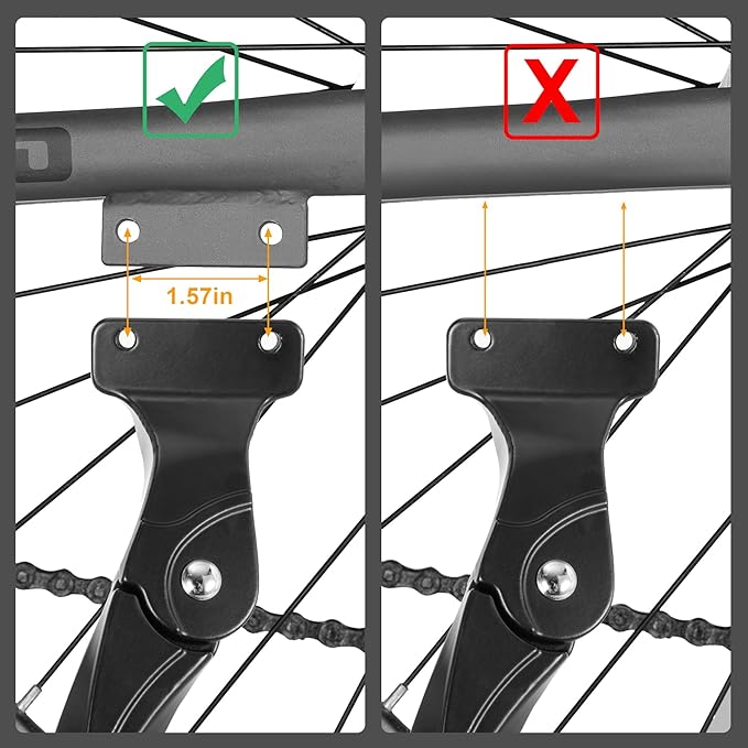 RUTU Bike Kickstand 24"-29",Adjustable Adult Bicycle Kickstand for Ebike,Mountain Bike,Fat Tire Bike,Two holes to install,Max Load 150LBS