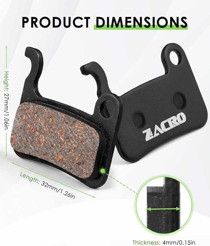 Zacro Bike Brake Pads for BMX, MTB & Road Bikes, Easy Installation, Durable & Quiet