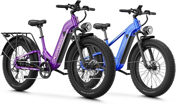 Aipas M1 Pro & M2 Pro Electric Bike Combo, 1800W Peak Motor Fat Tire EBikes for Adults, 36MPH Electric mountain Bike with 48V 17.5Ah Battery, 26" x 4.0" All-Terrain Tires, 7 Speed, 85 Miles Long Range
