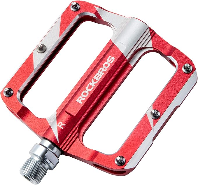 Rock BROS Mountain Bike Pedals Flat Bicycle MTB Pedals 9/16 Lightweight Road Bike Pedals Carbon Fiber Sealed Bearing Alloy Flat Pedals 1 Pair
