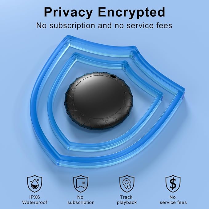 GPS Tracker for Vehicles with Magnetic Case Work with Find My (iOS Only)-No Monthly Fee Subscription No SIM Card Required, Waterproof,Real-Time GPS Tracking Devices or Cars, Trucks, Anti-Theft(Black)