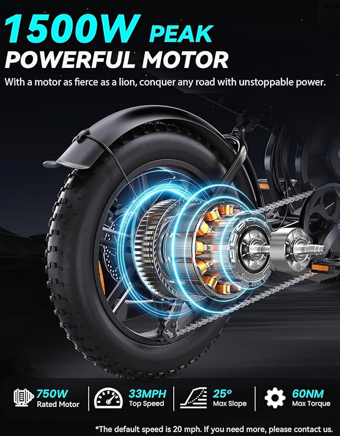 F6/F6S/F6PRO Electric Bike for Adults with NFC & Password Unlock, 4000/2000/1500W, 50/40/33MPH, 60V 30Ah, 48V 15/25Ah E-Bike, 100-60 Miles Electric Motorcycle, 20" Fat Tire Electric Dirt Bike