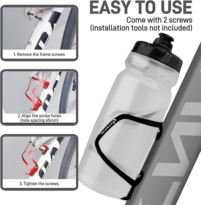 Bike Water Bottle Holder: Ultra-Light Bicycle Bottle Cages with Screws, Alloy Aluminum, Universal Bike Cup Holder Rack for Road MTB Bikes (Colorful)