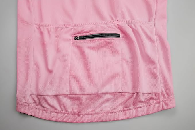 Men's Cycling Jersey Short Sleeves Bike Jersey 1/3 Zipper Solid Color Club Fit, Biking Cycling Shirt Zipper Pocket