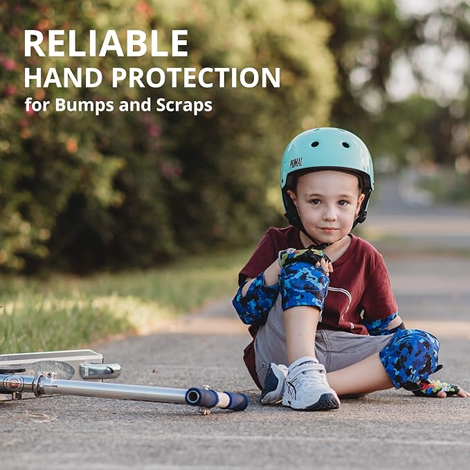 Kids Bike Gloves for Balanced Bike Mountain Bicycle Biking I Breathable Fingerless Toddler Kids Cycling Gloves with Extra Protective Cushions I CPSIA Certified Riding Gloves for Girl Boy Child Youth