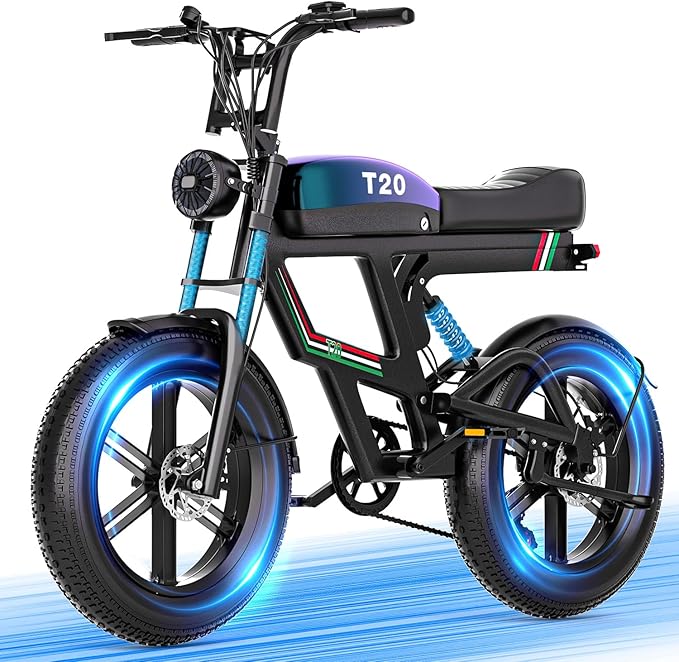 Electric Bike for Adults,2500W Peak Motor, 100 Miles, 48V 23AH Battery Electric Dirt Bike, 33MPH, NFC/Password Unlock, 7-Speed, Dual Suspension 20" Fat tire Ebikes for Adults