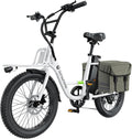 isinwheel U7 E Bike for Adults Electric Bike with Dual Cargo Rack, 48V 1000W Peak Ebikes for Adults, 7 Speed Gear, 20mph Step Thru Cruiser Electric Bicycles, 20" × 3“ Fat Tire Ebike