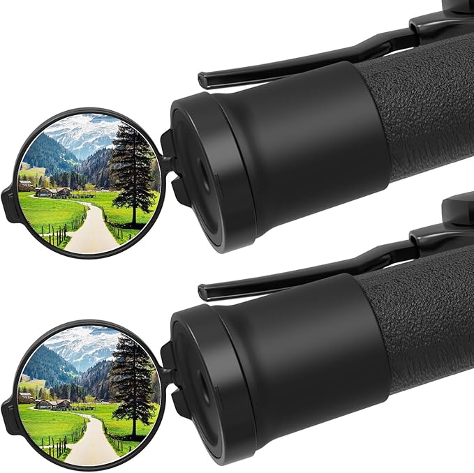 MoKo 2 Pcs Bike Mirrors, 360° Rotatable Bicycle Mirrors for Handlebars Convenient Safe Rearview Mirror Durable Acrylic Silicone Mirror for Mountain Bike Bicycle E-bike Motorcycle Round Handlebar