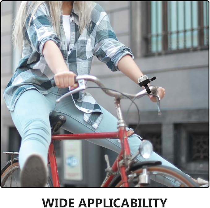 Vintage Bike Bell for Adults, Silver Mini Bicycle Handlebar Ring Bell, Mountain Bike and Scooter Accessories with Loud Crisp Sound for Cycling Outdoors