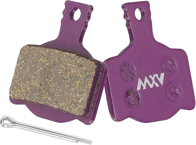 HARFINGTON Disc Brake Pad 1.19" x 1.32" Semi-Metallic Resin Bike Brake Pads with Pin for BB7 M355 M446 M640 Mountain Road Bikes, Purple