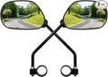 2PCS Bike Mirrors for Handlebar Mount, Bike Rear View Mirror, HD Glass Bicycle Mirrors for E-bike, Mountain Bike, City Bikes & Scooter (Left&Right 0.87-0.98")