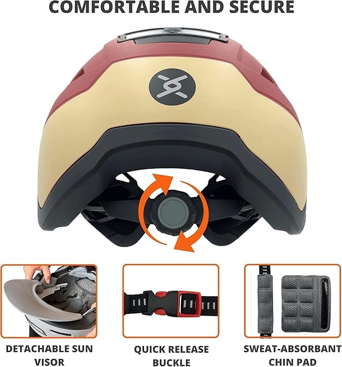 XNITO Bike Helmet with LED Lights - Urban Bicycle Helmet for Adults, Men & Women - CPSC & NTA-8776 Dual Certified - Class 3 E-Bikes, Scooters, Onewheel, Commuter, Mountain