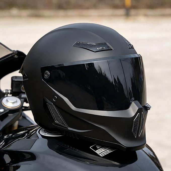 Motorcycle Helmets for Adult Men Women,Full Face Motorcycle Helmet,MG666 DOT Approved Motorbike Racing Street Bike Helmets with Two Visors
