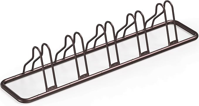 Simple Houseware 5 Bike Bicycle Floor Parking Adjustable Storage Stand, Bronze