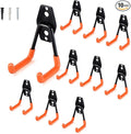 Aoben Heavy Duty Steel Garage Storage Hooks - Utility Tool Hangers and Combinable Wall Mount Hooks for Organizing Ladder, Hold Chairs, Heavy Tools (Small U, 10 Pack)