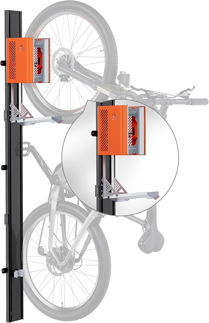 monTEK Automatic Lift Bike Rack – Fits 24-29" Tires, Heavy-Duty Vertical Wall Rack for Bicycles (Up to 71 lbs) - Effortless Lifting, Easy Install - Space-Saving Storage for Garage, Shed, BO