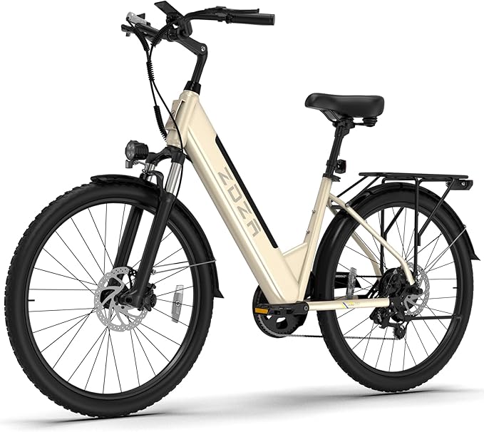 Electric Bike for Adults, 1000W Peak Motor, 60 Miles 22Mph Electric Bike, 26" Commuter E Bikes with 48V 10.4Ah Removable Battery, Step-Thru Ebike, Adjustable Stem, 7-Speed & Front Suspension