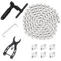 Bike Chain Kit, 9 Speed Multi-Function Bike Mechanic Repair Kit, Chain Breaker and Bike Link Plier with Hook and 6 Pairs Bicycle Buckle, Reusable