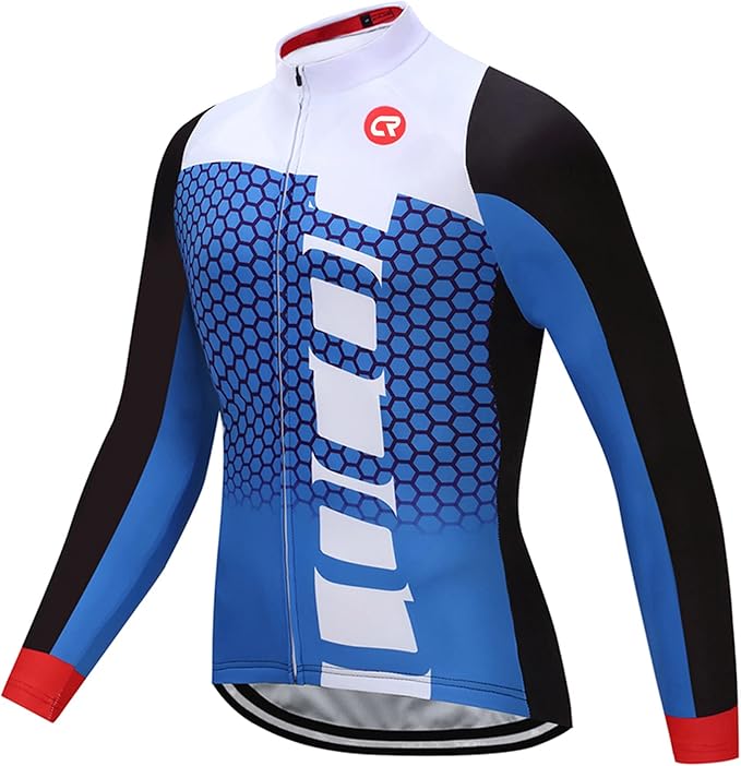 Coconut Ropamo CR Long Sleeve Cycling Jersey Mens, 3+1 Zipper Pockets Bicycle Tops Quick Dry Breathable Biking Shirt